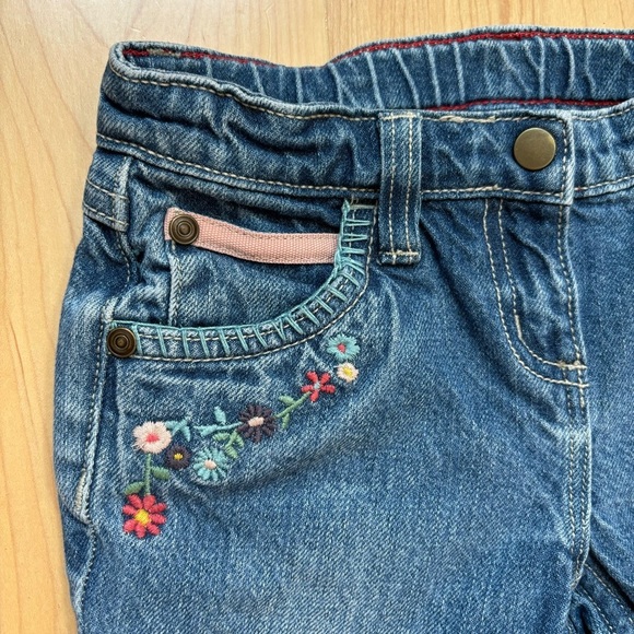 Vintage Hanna Andersson Embroidered Floral Adjustable Waist Jeans size 120 - Picture 4 of 10